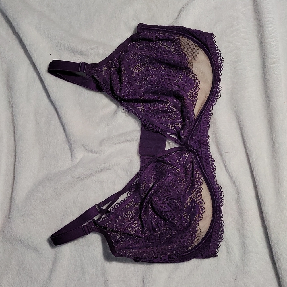 Purple lace bra